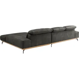 Musterring Eckcouch Leder Wohnlandschaft 3-Sitzer Schwarz