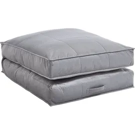 Atlantic Home Collection Schlafsessel Miro Samtvelours 110 x 98 x 66 cm Grau mit Kissen