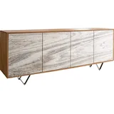 DeLife Sideboard Kleo 175 cm 4 Türen V-Fuß Edelstahl, Sideboards