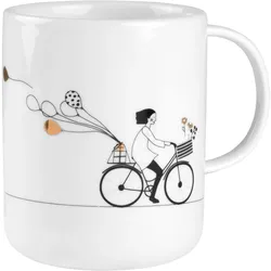 räder Tasse Geschenktasse Radfahren weiß gold 0017295