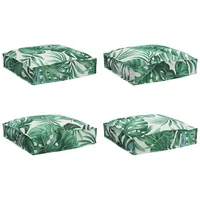 VidaXL Paletten-Sitzkissen 4 Stk. Blattmuster 40x40x8 cm Oxford-Gewebe