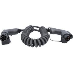 KS Tools efuturo Spiralladekabel Typ 2 auf Typ 1 Stecker, 1 Phase, bis zu 7,4 kW, 32 A, 230 V, Mode 3, 5 Meter