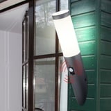 ETC Shop Außen Wand Lampe Garten Fackel Edelstahl Leuchte Bewegungsmelder Hof Strahler