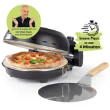 Rachs KOCHWERK Pizza Maker mit Temperatureinstellung 1800W schwarz inkl. herausnehmbarem Pizzastein & Pizza-Heber