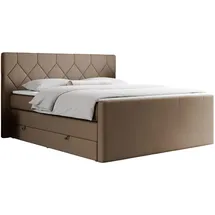 MKS Boxspringbett 200 x 200 cm H3 Braun