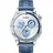 46 mm Silber Gewebe-Armband Blau