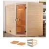 Sauna WEKA Valida Eck 3, beige (natur), ohne Ofen, (ohne Ofen), Saunen, ohne Ofen