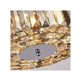Searchlight Hängeleuchte Chapeau 3-flg. Ø 35 cm Glamourös/Chrom/Klar/Rauchfarben/Bernsteinfarben/Weiß