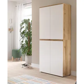 inn.furn Assino Mehrzweckschrank 70 x 175 x 37 cm Weiß/Eiche