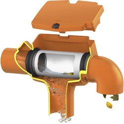 GARANTIA Regenwasserfilter »SUPRA«, intern Columbus mit gebogenem Abgang - orange