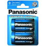 Panasonic R20 General Purpose Mono Batterie 2er Blister Zink Kohle