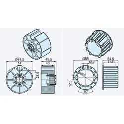 Becker Adapterset O-D85N für Hinderniserkennung, Sonnenschutz #49302002710, #49313002270, #49303006280