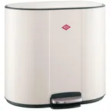 Wesco Multi Collector 2 sand matt aus pulverbeschichtetem Stahlblech, 2x 25 Liter Kunststoffbehälter, Metall-Fußtritt, praktischer Handgriff, Geruchsfilter, Deckelarretierung