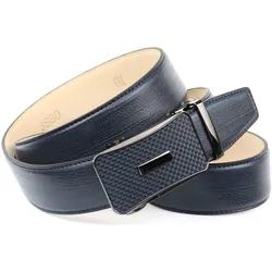 Ledergürtel ANTHONI CROWN, Damen, Gr. 100, blau (dunkelblau), Leder, unifarben, elegant,klassisch, Gürtel, Handgenähter Gürtel mit farbiger Karbon-Schließe