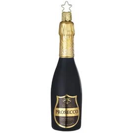 Inges Glas Inge-glas Christbaumschmuck Prosecco Flasche Glas 14 cm schwarz