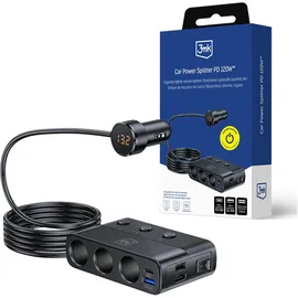 3M 3mk Auto Ladegerät 7-in-1 3x Zigarettenbuchse 10A PD 120WTM QC PPS UCB-C USB-A Autoladegerät 7 Geräte - Schwarz