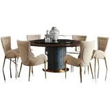 Xlmoebel Esszimmerstuhl Luxuriöser Lederstuhl mit elegantem Design und hohem Komfort (Einzeln), Hergestellt in Europa beige