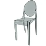 Fusion Living Smoke Grey Ghost Style Victoria Esszimmerstuhl aus Kunststoff