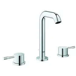Grohe Essence Waschtischarmatur 20296001 chrom, 3-Loch Montage, mit Ablaufgarnitur