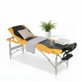 Mucola Massageliege Massageliege 3Zonen Kopfstütze Ergonomisch Leicht Tasche Kosmetikliege (Stück, 1-St., Premium-Liege), Extra dicke Polsterung schwarz