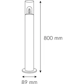 Easylight Außenleuchte Aluminium 8,9 x 80 cm E27 IP44 Grau
