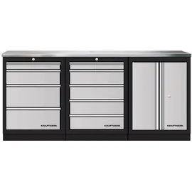 Kraftwerk Werkstattschrank Edelstahl 45,80 cm/91 cm weiß