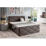 Bett mit Matratze und Lattenrost HALKA – 180x200, braun + ER Topper - Braun