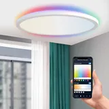 Calex Smart LED Deckenleuchte Halo, 40 cm, RGB-Farben & kalt- bis warmweiß Licht, dimmbar, WLAN App- & Sprachsteuerung, Weiß
