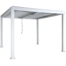 Mendler Pergola MCW-L46 Weiß 11 cm Alu-Gestell 3 x 3 m