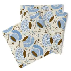 Sovie HOME Serviette Kaffee Ole in Champagner-Blau aus Tissue 33 x 33 cm, 20 Stück - Kaffee Cafe Frühstück