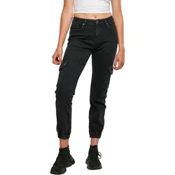 Jeans Schwarz 0709 Hoher Bund Reißverschluss W 28