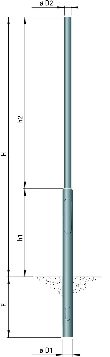 Albert Leuchten Lichtmast zyl. abgesetzt 690060