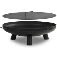 BBQ-Toro Feuerschale Feuerschale Ø 80 cm mit Deckel, Schwarz, Outdoor Dreibein Feuerstelle, (Set, Feuerschale und Deckel), Hitzebeständig schwarz