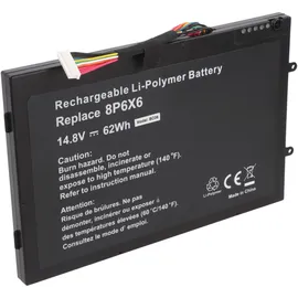 AccuCell Akku passend für Dell Alienware M11x, M14X, Li-Polymer, 14,8V, 4190mAh, 62Wh, built-in, ohne Werkzeug