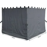 4 Seitenteile für Pavillon Nizza 3x3m Seitenwand Grau - Grau