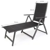 LINDER EXCLUSIV Capri Sonnenliege 140 x 70 x 105 cm Schwarz