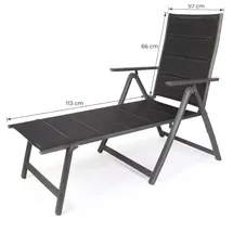 LINDER EXCLUSIV Capri Sonnenliege 140 x 70 x 105 cm Schwarz