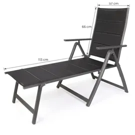 LINDER EXCLUSIV Capri Sonnenliege 140 x 70 x 105 cm Schwarz