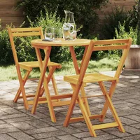 vidaXL 3-teiliges Faltbares Bistro Set Massivholz Akazie