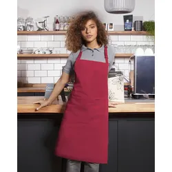 KARLOWSKY Latzschürze Basic mit Tasche und Schnalle - raspberry