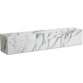 Wohnling WL6.864 Lowboard 160 cm Marmor-Optik Weiß Metall/MDF