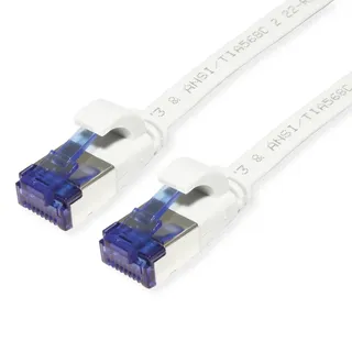 Value Patchkabel Kat.6A (Class EA) FTP, extra-flach, weiß, 1 m