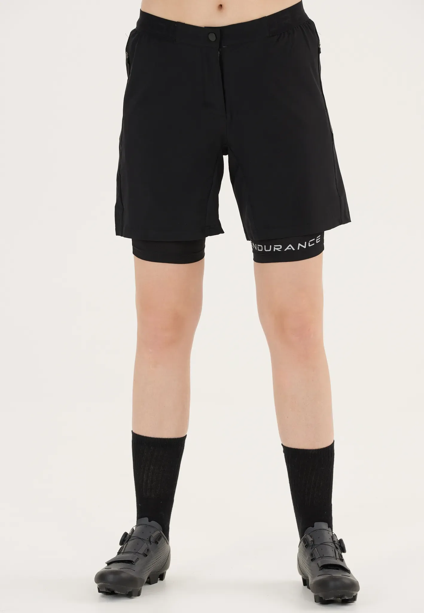 Radhose ENDURANCE "Macbeth" Gr. 40, EURO-Größen, schwarz Damen Hosen Sporthosen im schnelltrocknenden 2-in-1-Design
