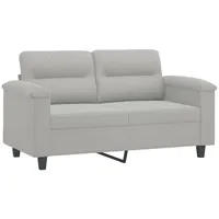 VidaXL 2-Sitzer-Sofa Hellgrau 120 cm Mikrofasergewebe