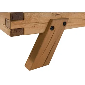 MASSIVMOEBEL24.DE Balkenbett 160x200 Wildeiche natur geölt BERGEN #160