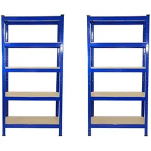 MonsterShop 2 x T-RAX Blaue Lagerregale 75cm x 150cm x 30cm