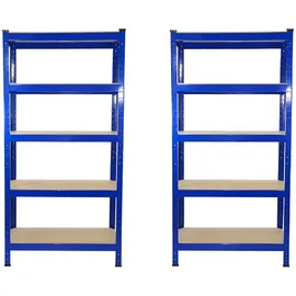 MonsterShop 2 x T-RAX Blaue Lagerregale 75cm x 150cm x 30cm
