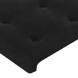 vidaXL Boxspringbett mit Matratze & LED Schwarz 120x200 cm Samt