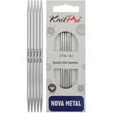 KnitPro Nadelspiel Metall Silber 10 cm 5 St.