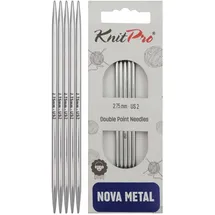 KnitPro Nadelspiel Metall Silber 10 cm 5 St.